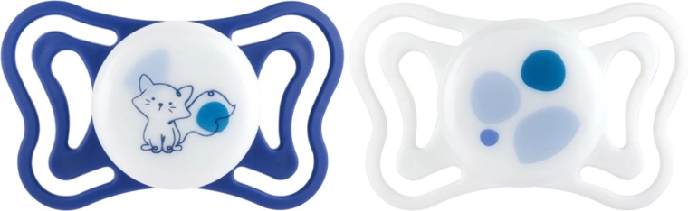 Chicco PhysioForma Light silikone ortodontiske sutter blå 16–36 måneder 2 stk.