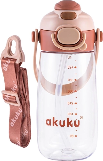 Skoleflaske med sugerør Akuku 480 ml mocha