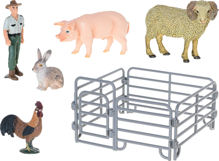 Legescene med indhegning og figurer