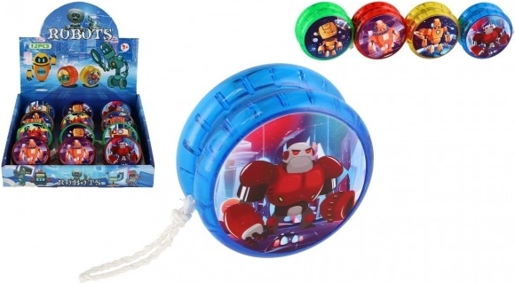Lysende yo-yo med robotmotiv 6 cm