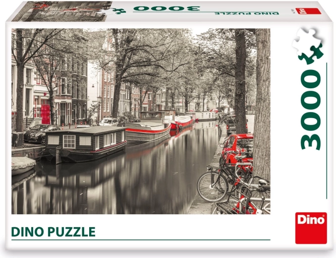 Stilfuldt motiv af en kanal i Amsterdam