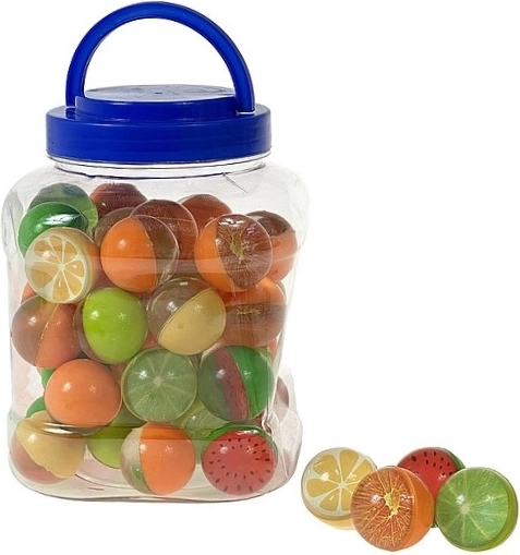 Frugt-hoppebold 3 cm i glas