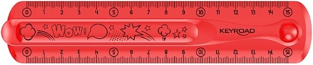 Fleksibel lineal KEYROAD Flexi 15 cm rød