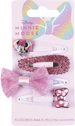 Sæt med 4 hårspænder Minnie - Cerda