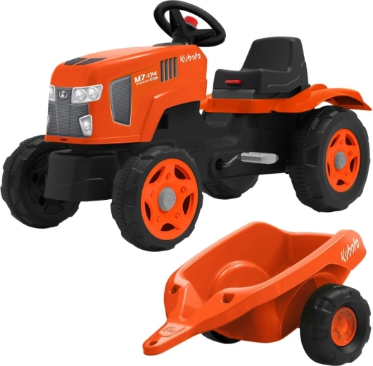 Trædetraktor FALK Kubota med trailer og åben hætte 2–6 år