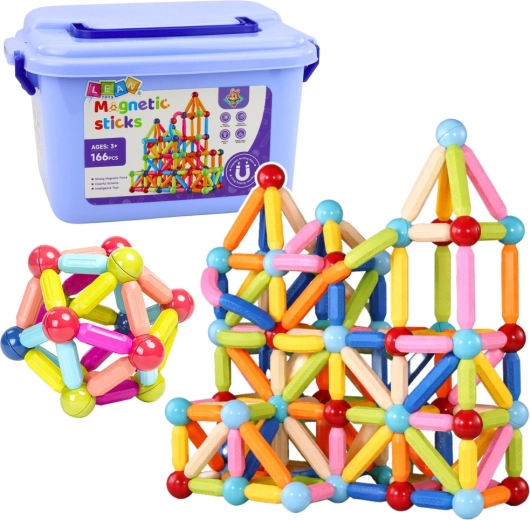 Magnetisk 3D-byggesæt i boks med 166 dele
