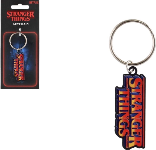Metalnøglering Stranger Things med WSQK-logo