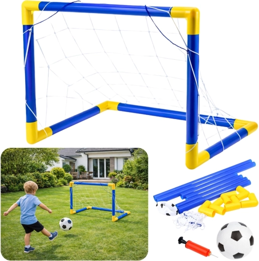 Børnefodboldmål med net, bold og pumpe 62 × 40 cm