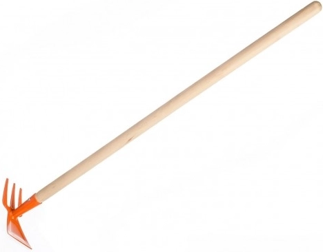 Teddies børnemotter med dobbelt funktion orange med skaft 80 cm