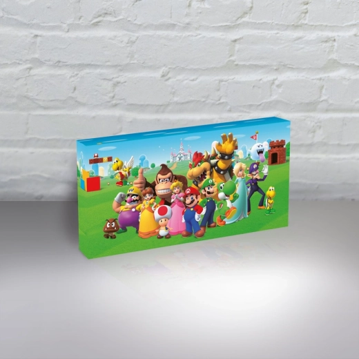 Lysende vægmaleri SUPER MARIO – licenseret dekoration med bagbelysning