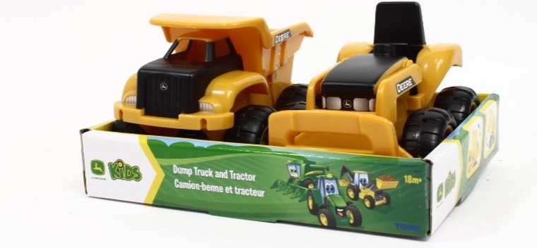 TOMY John Deere bygge-køretøjer til børn – traktor og tipvogn (2 stk.)