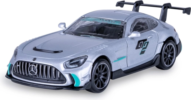 Mercedes-AMG GT2 metalmodel i skala 1:43, sølvfarvet
