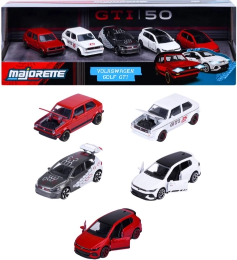 Gavesæt med metalmodeller af Volkswagen Golf GTI, 5 stk.