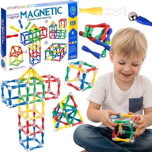 Woopie magnetisk byggesæt 3D XXL med 128 dele