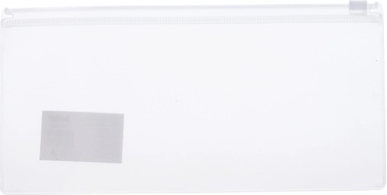 Gennemsigtig mappe med lynlås 23x11 cm