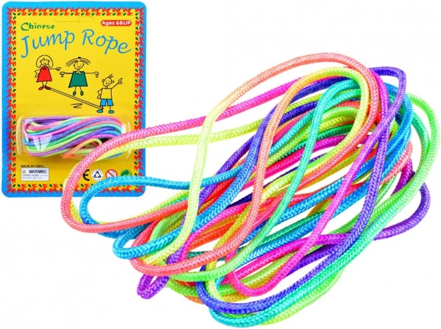 Farverig neon-sjippetovselastik til børn 460 cm - 1 stk.
