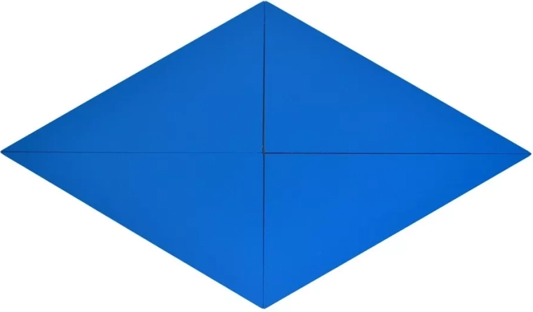 Blå geometriske dele til at samle figurer