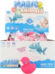 Flamingo der lyser i vand