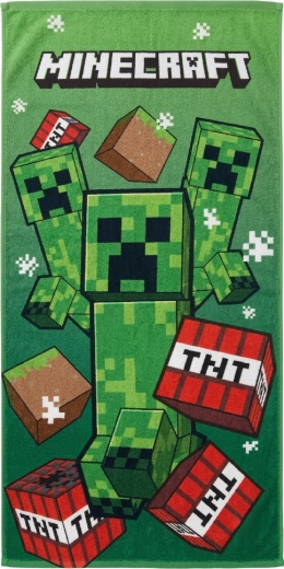 Hurtigtørrende børnehåndklæde Minecraft Creeper og TNT - 1 stk.