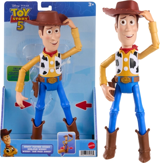 Woody-figur fra Disney Toy Story 5 med hat-af-funktion, 31 cm