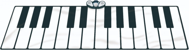 Stor musikmåtte til børn 3+ Keyboard XXL 260x74cm med optagefunktion og MP3-kabel