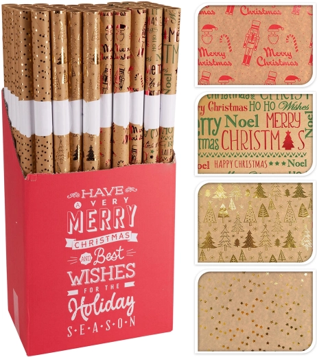 Juleindpakningspapir beige 0,7 × 2 m – 1 stk.