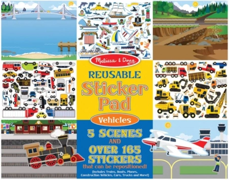Melissa & Doug - genanvendelige klistermærker Køretøjer