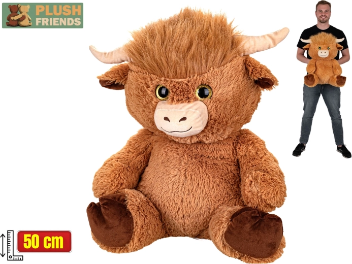 Plush Friends skotsk højlandskvæg bamse 50 cm siddende