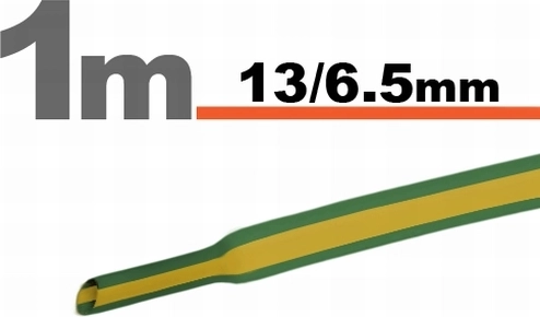 Gul-grøn krympeslange 13 / 6,5 mm