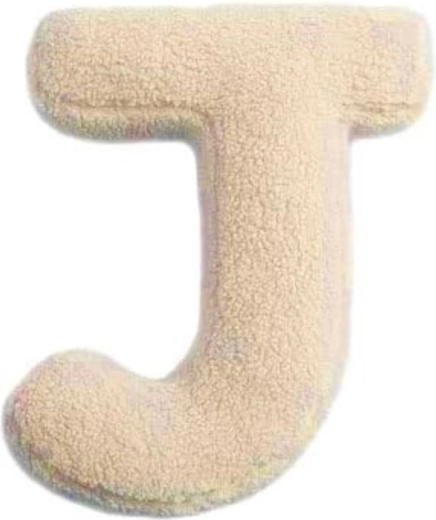 Mealini plysbogstav J cremefarvet - 1 stk.