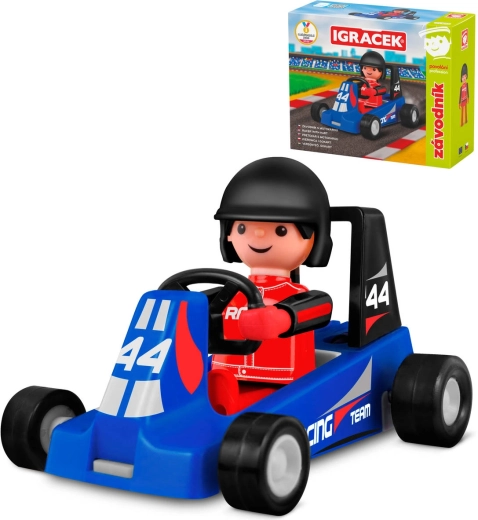 Efko Igráček-racer med blå gokart
