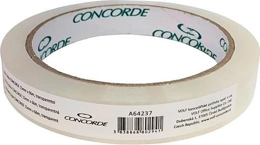 Klar tape CONCORDE 15 mm × 66 m, transparent