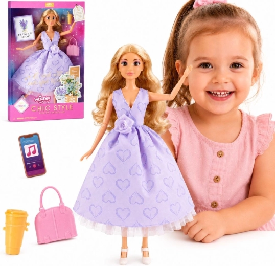 Dukke Woopie Royal Lily med langt blondt hår på 30 cm og tilbehør