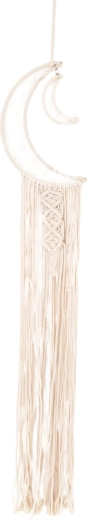Beige bomuldsdrømmefanger med månemotiv 95 cm