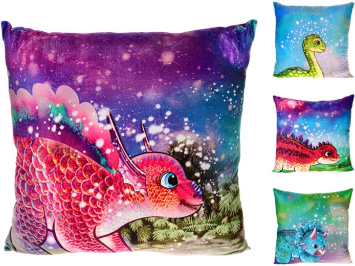 Plys-pude baby dinosaur 45 × 45 cm - 1 stk.