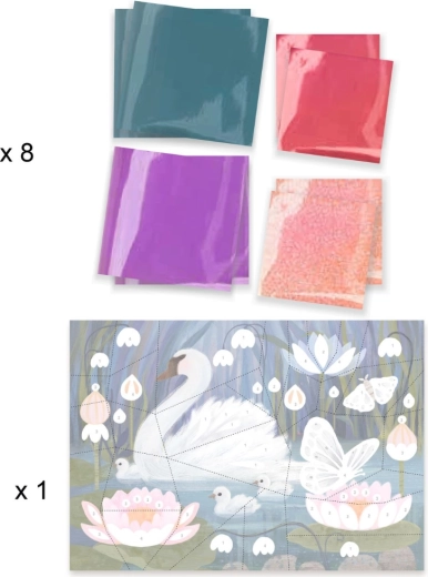 Glitrende foliemosaik med skabelon