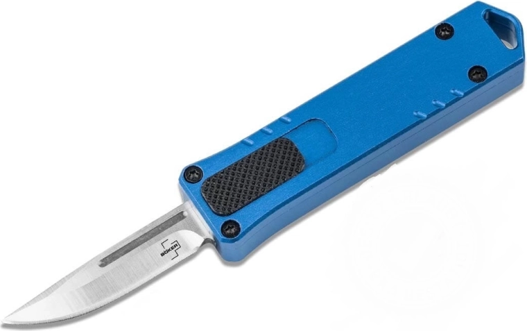 Böker Plus Micro USB OTF blå automatisk kniv 4 cm