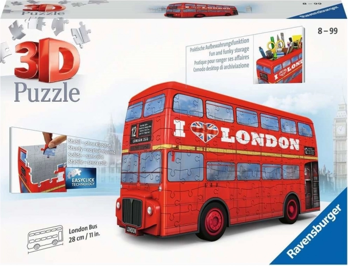 Ravensburger 3D-puslespil Londons dobbeltdækkerbus 216 brikker