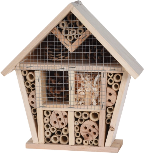 Insekthotel i træ 25 × 10,5 × 29,5 cm