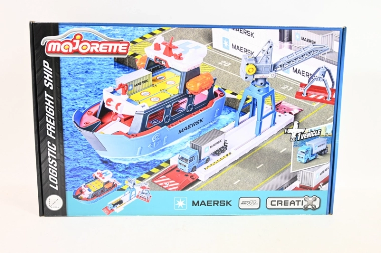 Majorette Maersk havnesæt med skib, kran og lastbil