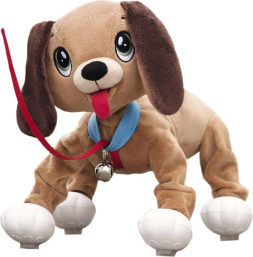 Hundehvalpen Floppy Boggie i snor – hoppende plyshund til børn
