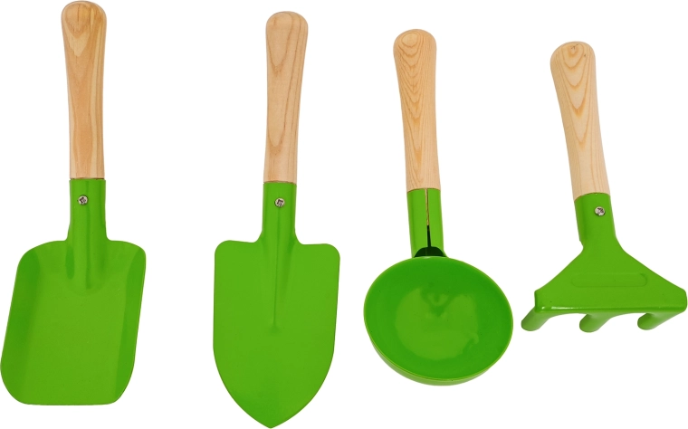 Holdbare metalværktøjer med træhåndtag