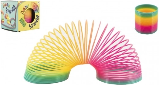 Regnbueformet spiral-fjeder i plast 6,5 cm
