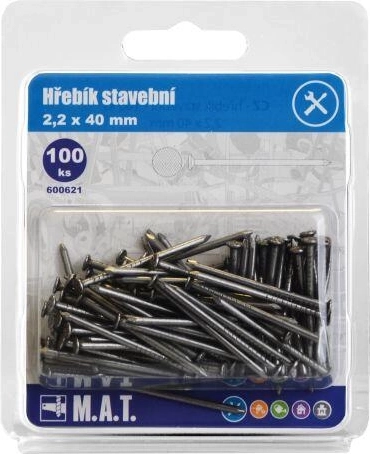Byggesøm 40 × 2,2 mm, pakke 100 stk.