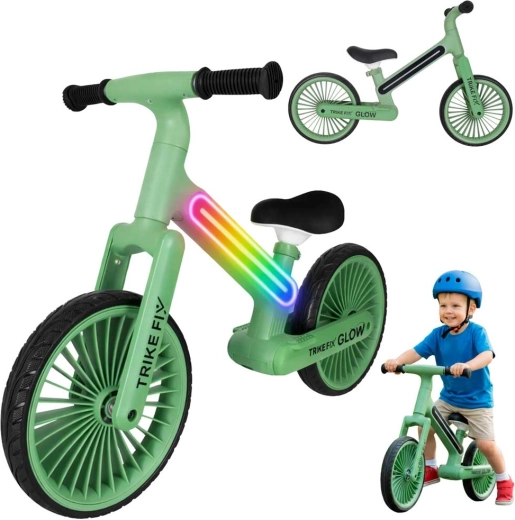 Trike Fix Glow LED løbecykel til børn – Grøn