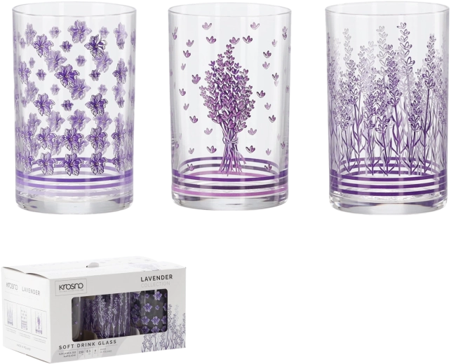 Sæt drikkeglas Krosno Lavender 250 ml (6 stk.)