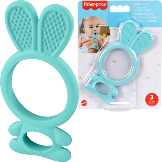 Fisher-Price blødt bidelegetøj til babyer – blå kanin