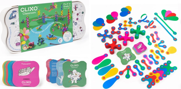 Clixo Classroom magnetisk byggesæt med magneter 100 dele