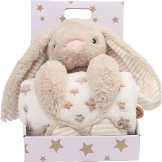 Carlo baby fleece-tæppe med plys-kanin Bunny beige - 1 stk.