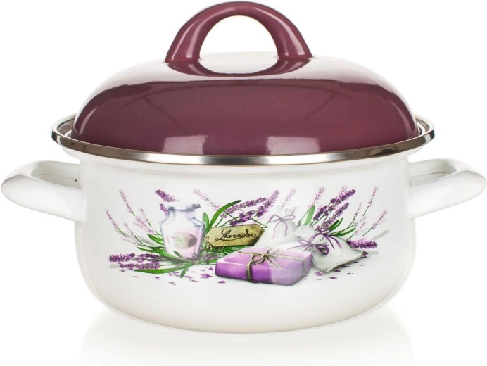 Emaljeret gryde Lavender 20 cm med låg 2,1 l